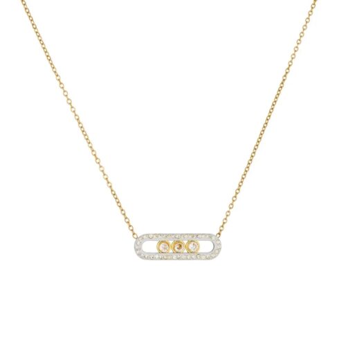 Gold Plated Necklace Oval Pendant